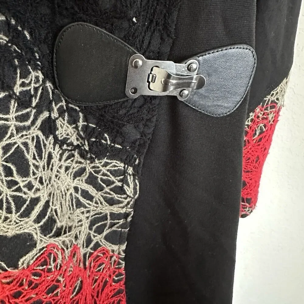 Ali Miles Womens Cowl Neck Sweater Top Size XL Artsy Art To Wear Yarn‎ Details
